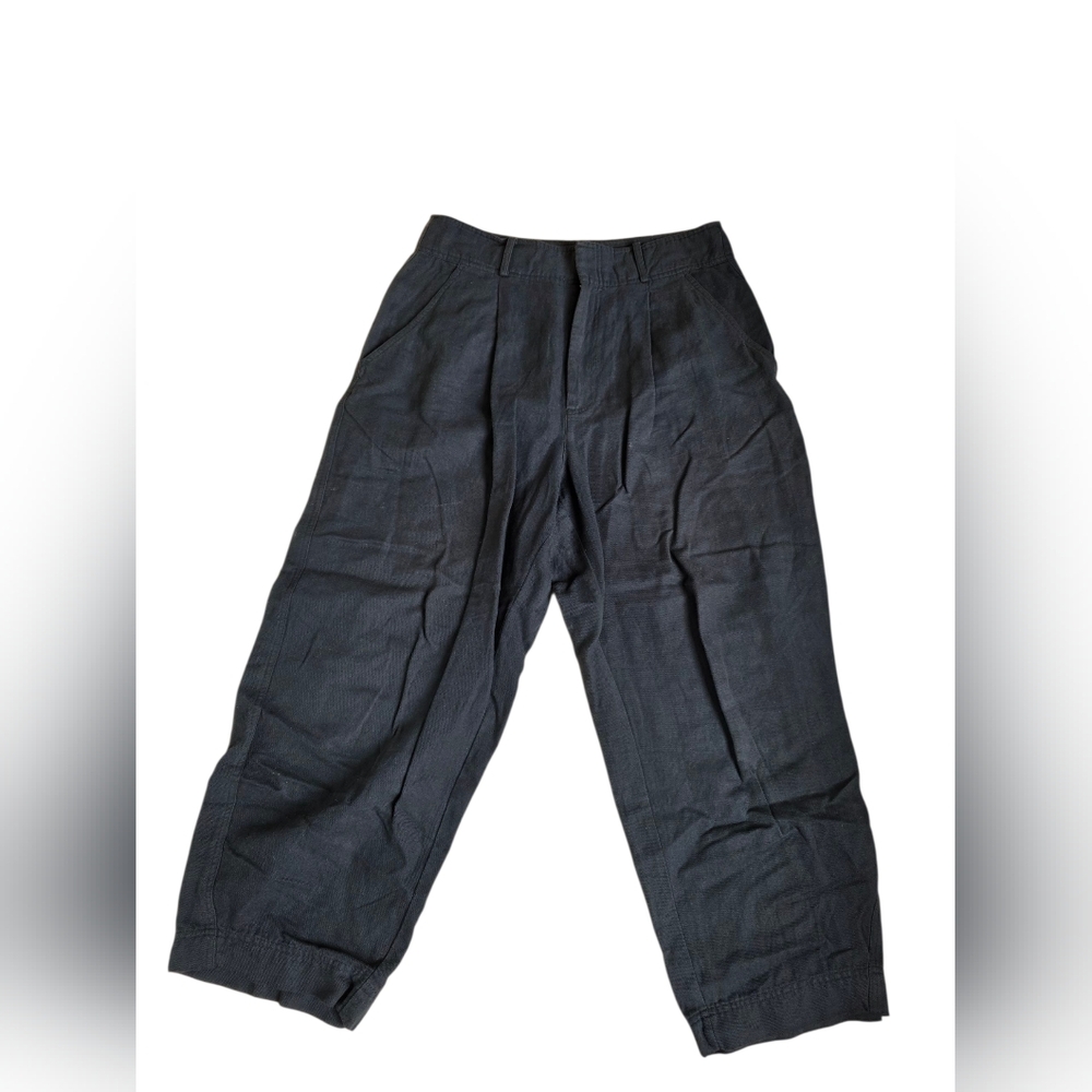 Apiece Apart Green Pleated Wide Leg Linen/Organic Cotton Pants Size 12